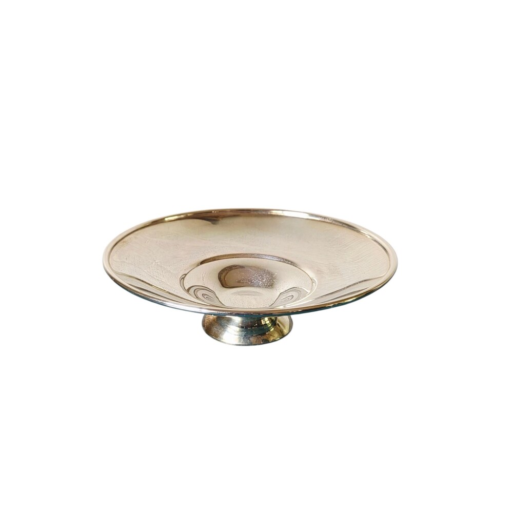 Vintage Silver Plated Pedestal Candy Dish Compote Bowl 6.5x2